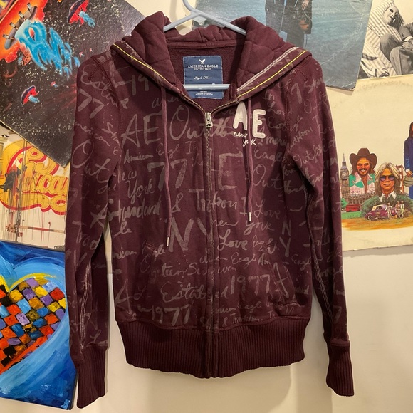 American Eagle Outfitters | Tops | American Eagle Womens Ny Full Zip Hoodie  S | Poshmark
